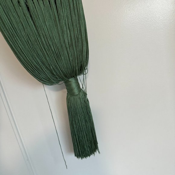 Cult Gaia Malachite Tassel Clutch Bag Acrylic Handle Crochet Macrame-style Green - Picture 6 of 9